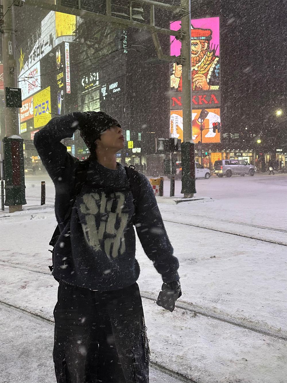 韓系 街頭 字母 馬海毛 針織毛衣 / 3色
