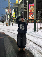 韓系 街頭 字母 馬海毛 針織毛衣 / 3色