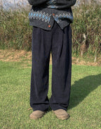 華夫格 針褶 寬鬆 針織 長褲 / 5色