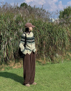 華夫格 針褶 寬鬆 針織 長褲 / 5色