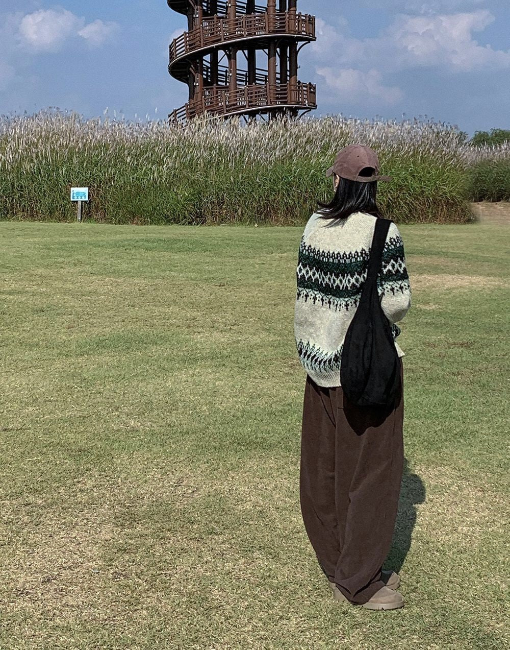 華夫格 針褶 寬鬆 針織 長褲 / 5色