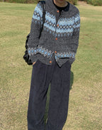 華夫格 針褶 寬鬆 針織 長褲 / 5色