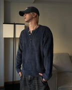 簡約 質感 馬海毛 亨利領 針織衫 / 6色