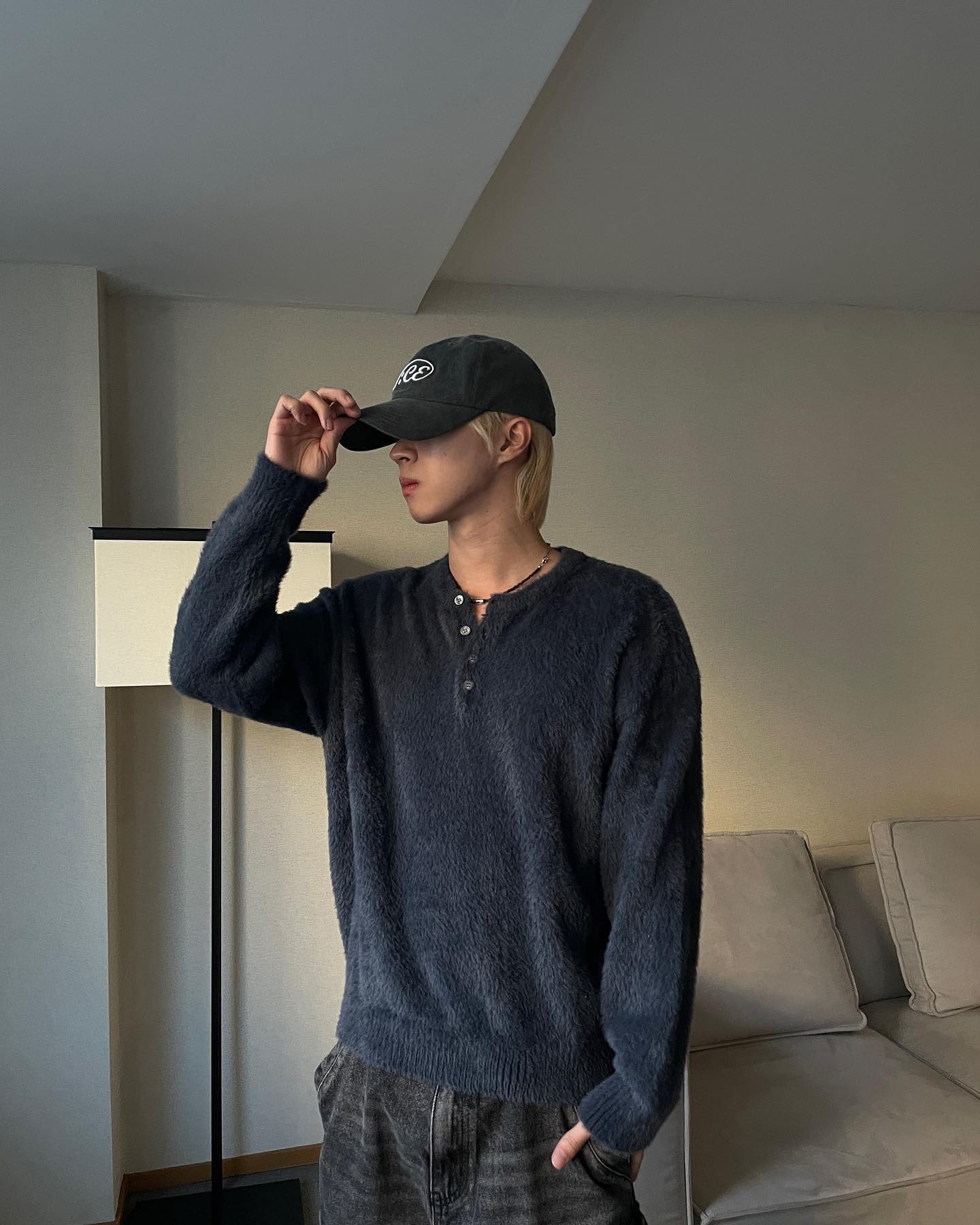 簡約 質感 馬海毛 亨利領 針織衫 / 6色