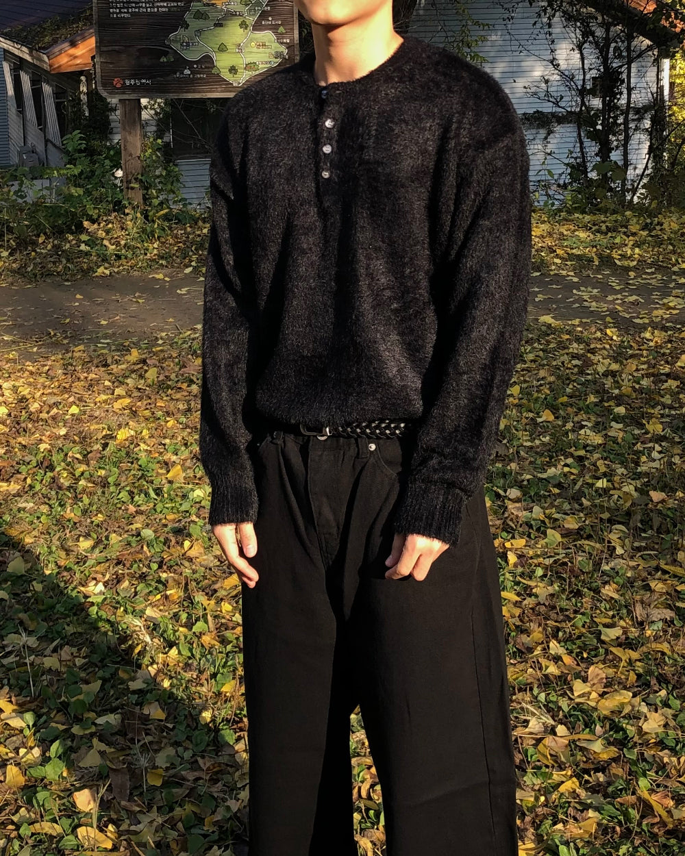 簡約 質感 馬海毛 亨利領 針織衫 / 6色