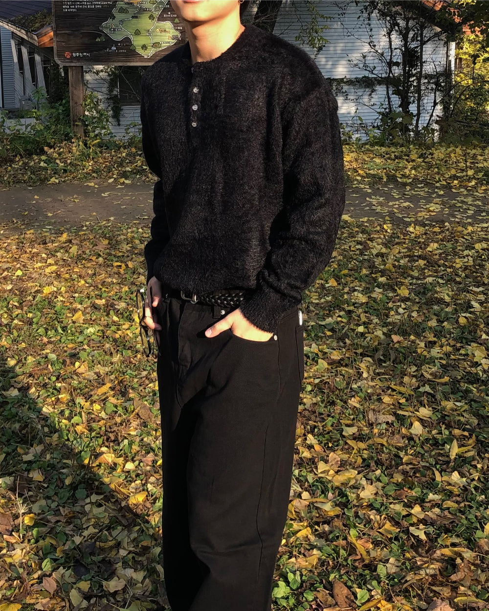 簡約 質感 馬海毛 亨利領 針織衫 / 6色