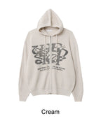 星星 字母印花 雙拉鍊 連帽 針織外套 / 4色