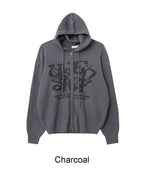 星星 字母印花 雙拉鍊 連帽 針織外套 / 4色