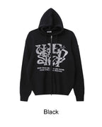 星星 字母印花 雙拉鍊 連帽 針織外套 / 4色