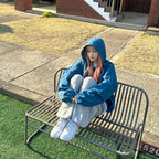 寬鬆 雙拉鍊 抽繩 連帽 風衣外套 / 4色