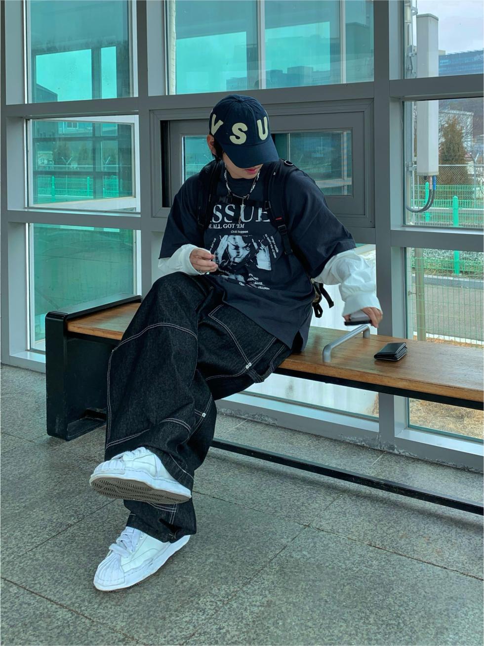 ISSUES 假兩件 微破壞 分層 長袖上衣 / 2色