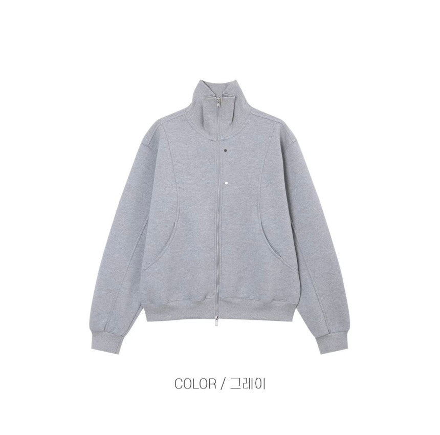 曲線剪裁 鉚釘 高領 外套 / 3色