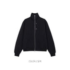 曲線剪裁 鉚釘 高領 外套 / 3色