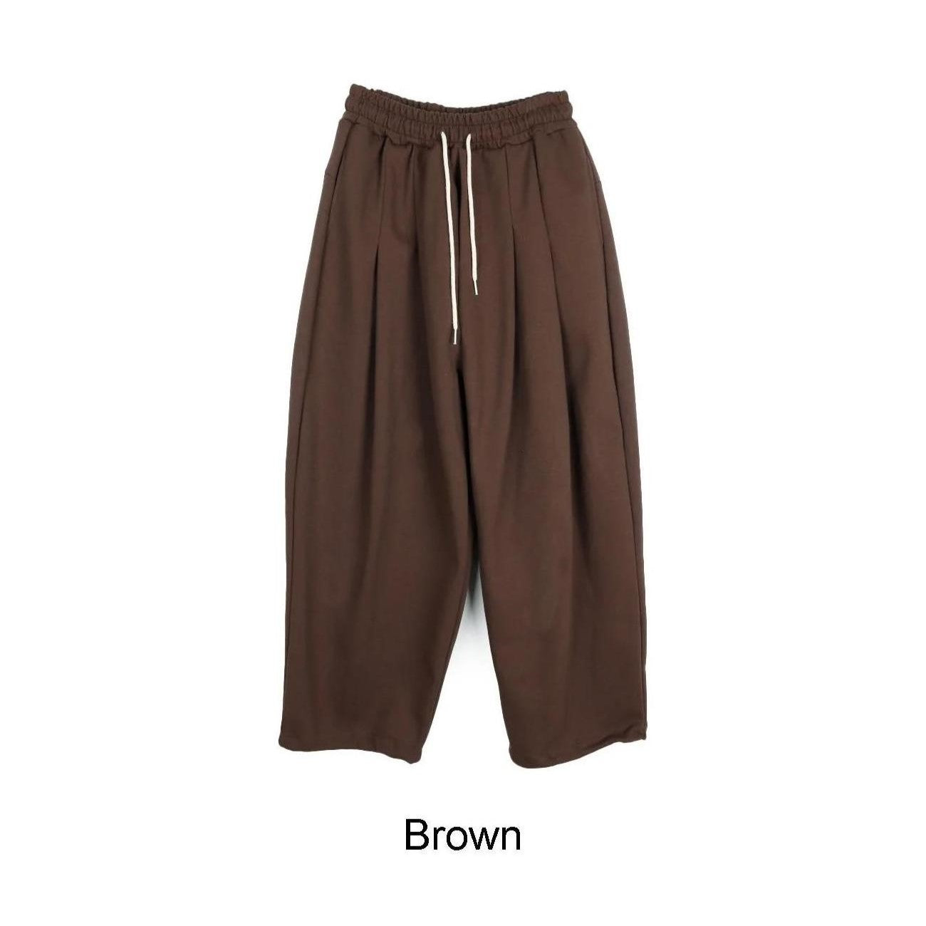 立體剪裁 雙褶 氣球 抽繩 棉褲 / 6色