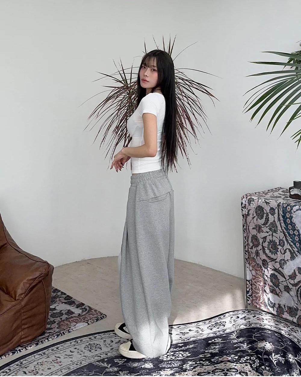 立體剪裁 雙褶 氣球 抽繩 棉褲 / 6色