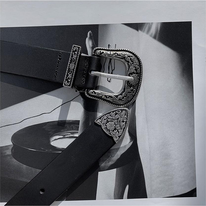 30mm Engraved Western Buckle Belt