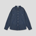 西部風 線條 丹寧 襯衫 / 2色