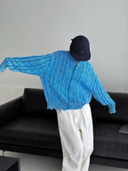 仿舊 提花 破壞 短版 針織外套 / 4色