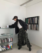 迷彩 厚磅 工裝 降落傘 彎刀褲 / 2色