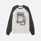 Explore 插肩袖 拼色 長袖上衣 / 3色