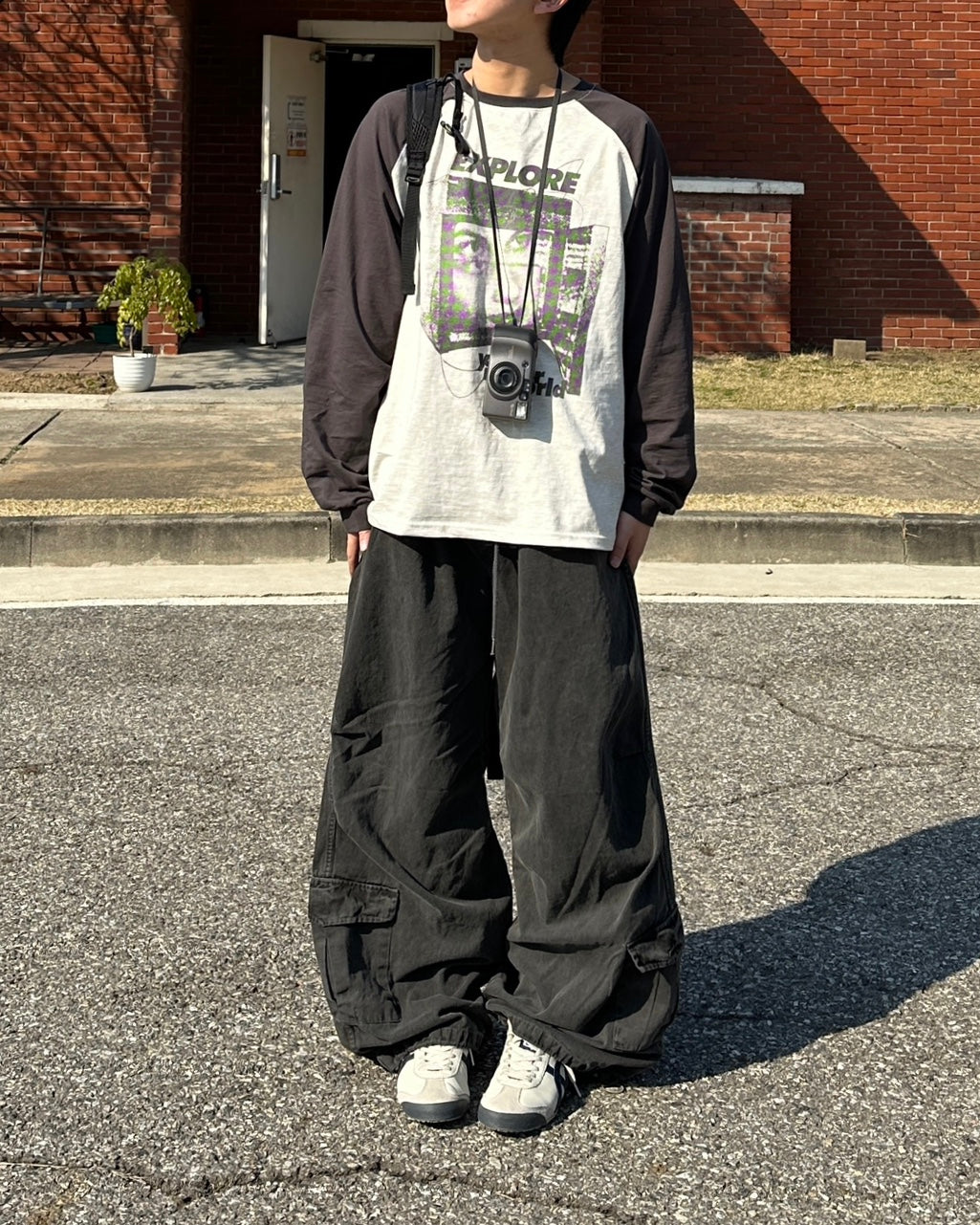 Explore 插肩袖 拼色 長袖上衣 / 3色