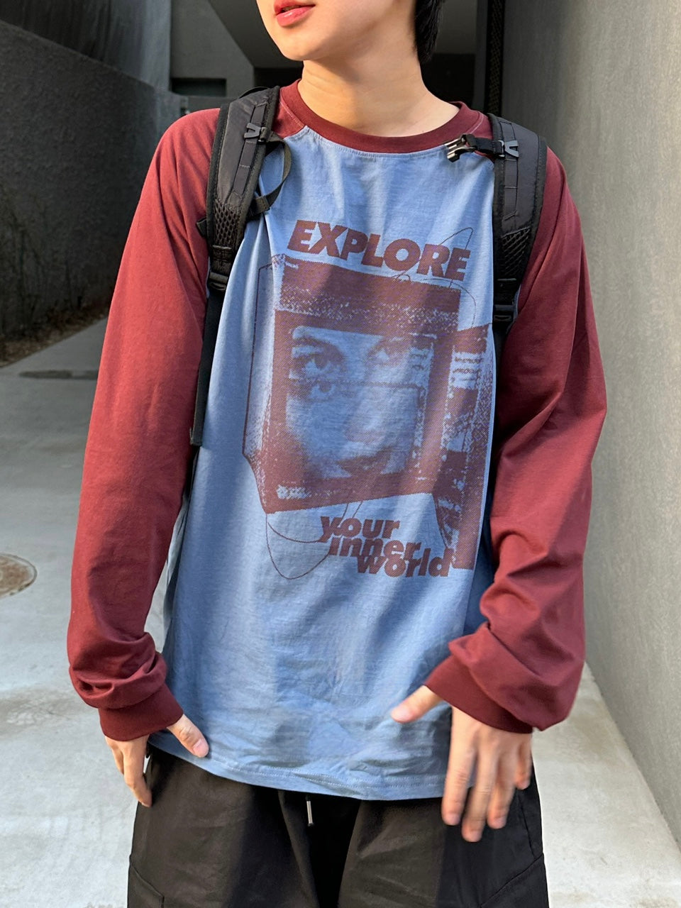 Explore 插肩袖 拼色 長袖上衣 / 3色