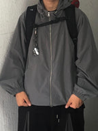 簡約 素面 抽繩 連帽 防風外套 / 2色