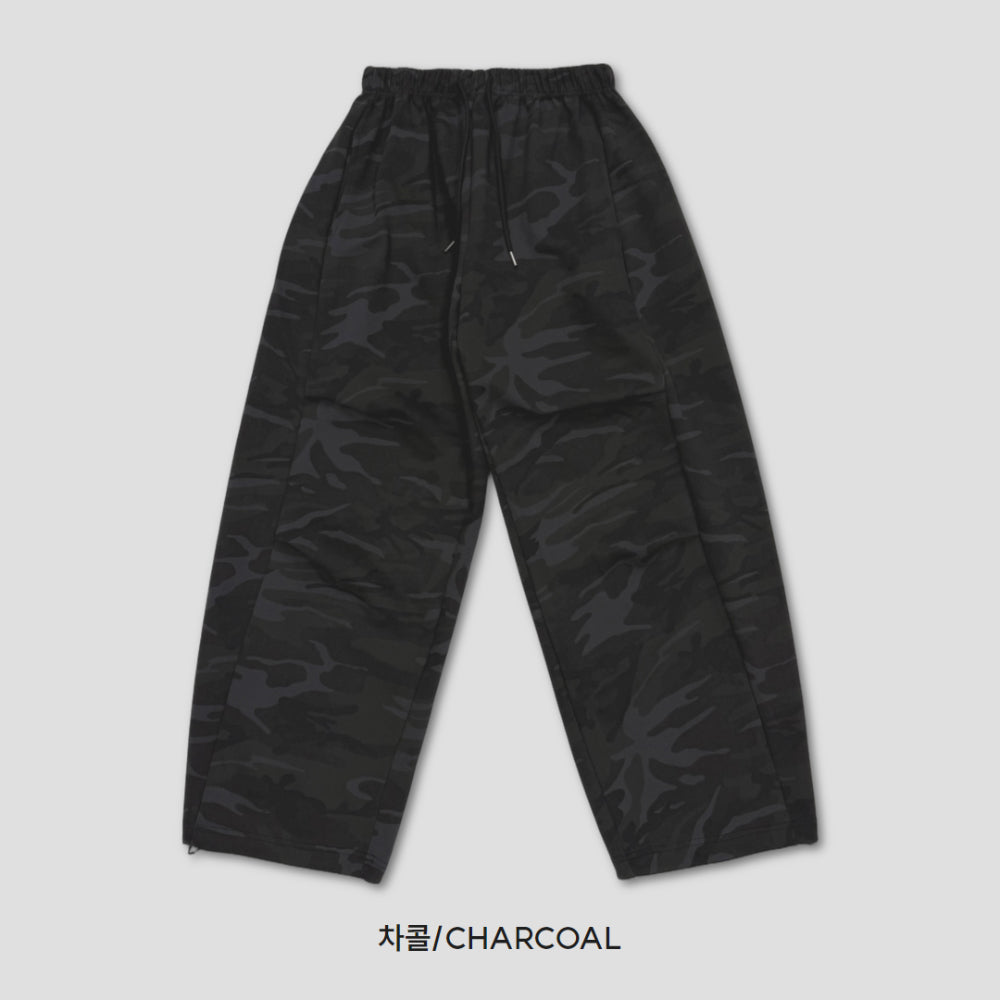 迷彩 細褶 抽繩 棉褲 / 2色