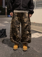 迷彩 細褶 抽繩 棉褲 / 2色