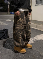 迷彩 細褶 抽繩 棉褲 / 2色