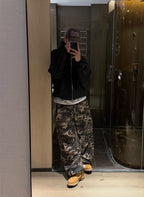 迷彩 細褶 抽繩 棉褲 / 2色