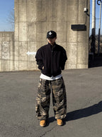 迷彩 細褶 抽繩 棉褲 / 2色