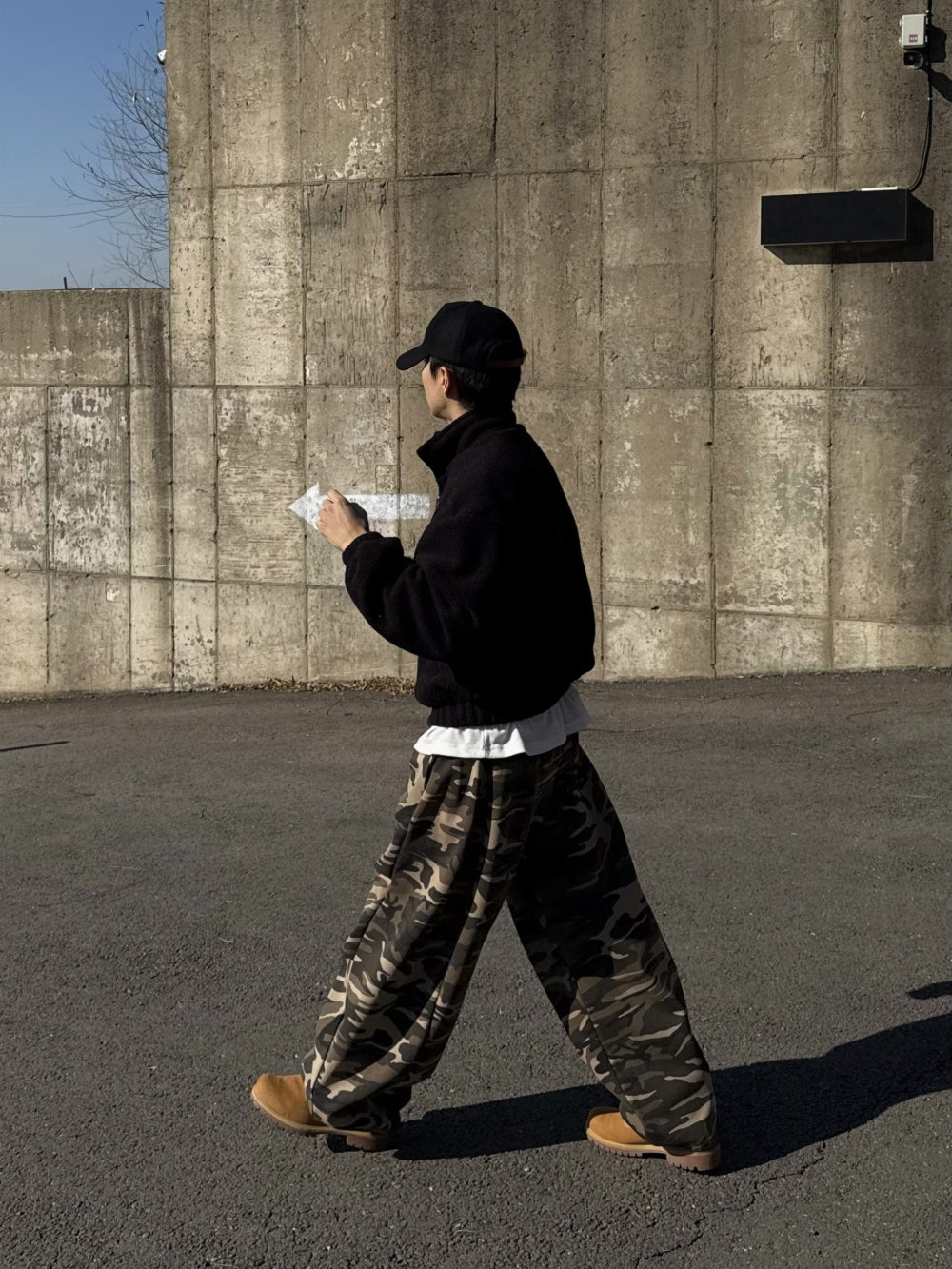 迷彩 細褶 抽繩 棉褲 / 2色