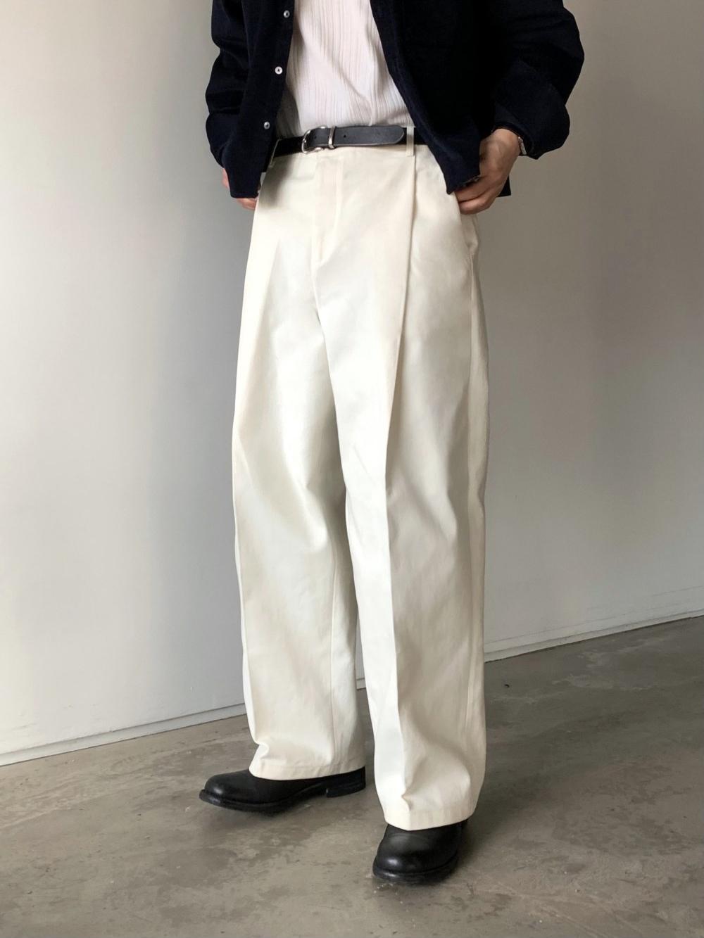 立體 褶皺 寬版 卡其褲 / 5色