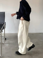 立體 褶皺 寬版 卡其褲 / 5色