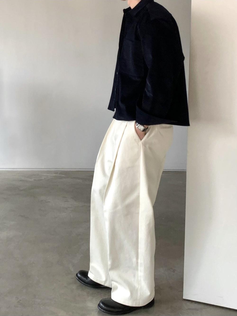 立體 褶皺 寬版 卡其褲 / 5色