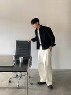 立體 褶皺 寬版 卡其褲 / 5色