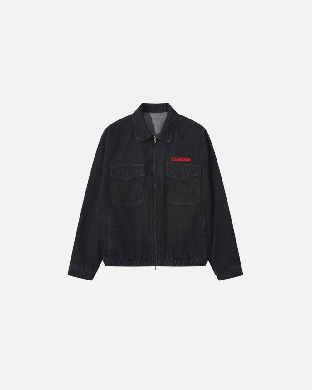 Undefeated 刺繡 雙拉鍊 牛仔外套