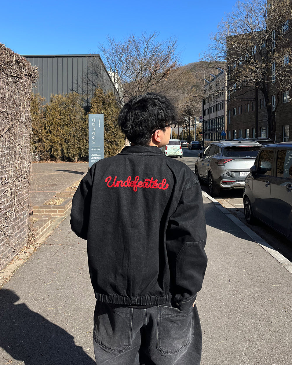Undefeated 刺繡 雙拉鍊 牛仔外套
