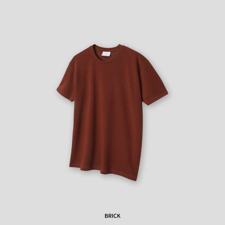 涼感 羅紋 合身 針織 短T / 10色