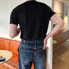 涼感 羅紋 合身 針織 短T / 10色