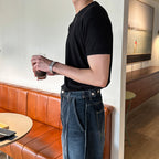 涼感 羅紋 合身 針織 短T / 10色