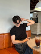 涼感 羅紋 合身 針織 短T / 10色