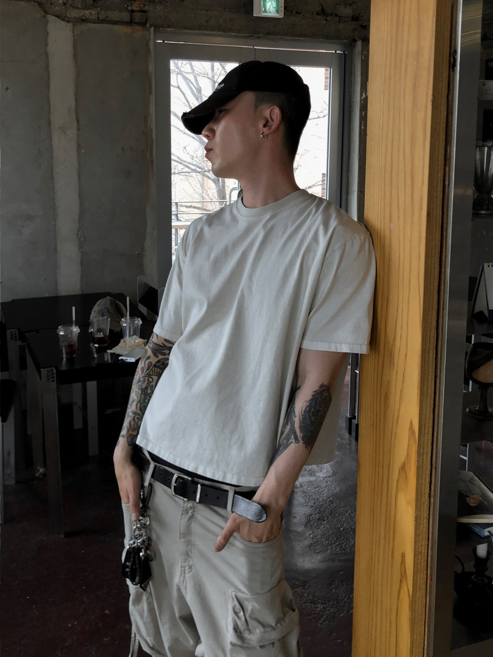 水洗 Boxy 寬短 簡約 俐落 短袖 上衣 / 3色