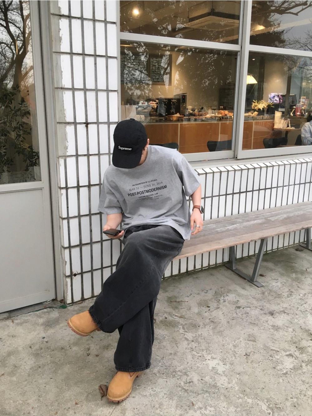 Tokyo 英文印花 寬鬆 落肩 短袖 T恤 / 3色