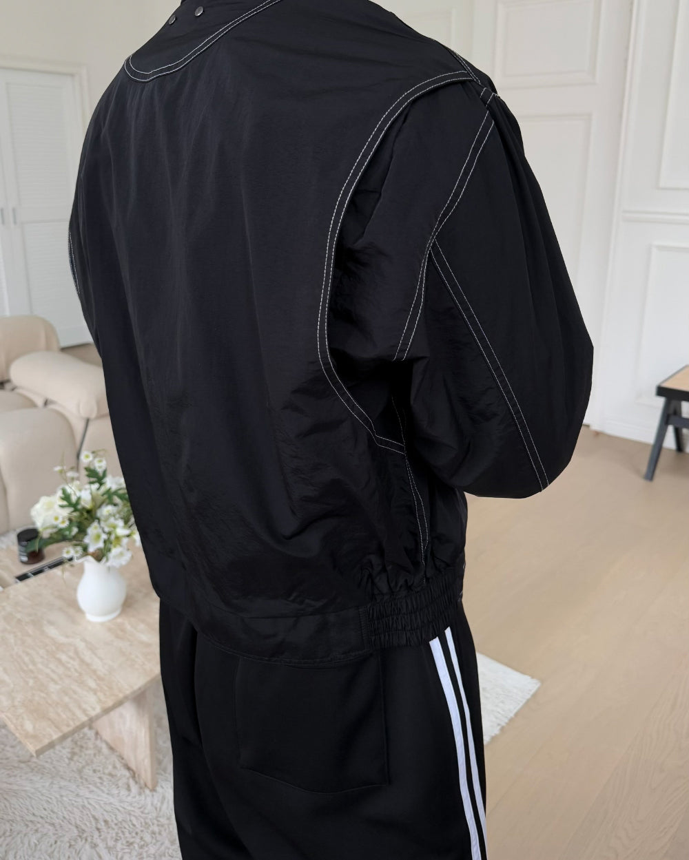 Two-Way Line Stitch Nylon Jacket