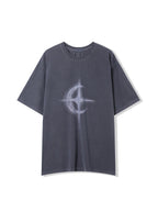 Crescent 月牙圖案 水洗 寬鬆 短袖 T恤 / 2色