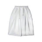 雙打摺 膝下 七分 百慕達 棉質 短褲 / 4色