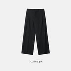 涼感 亞麻 輕正裝 寬鬆 直筒 西裝褲 / 2色