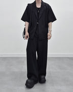 涼感 亞麻 輕正裝 寬鬆 直筒 西裝褲 / 2色